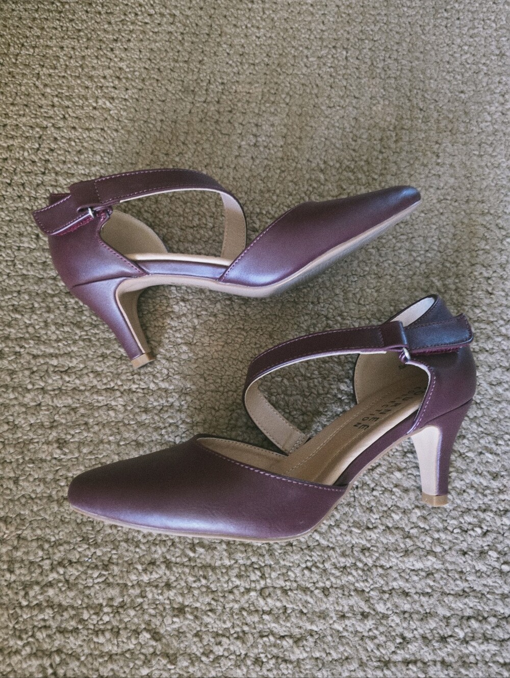 Journee Collection Women's Burgundy Pointed-Toe Ankle-Strap Flats